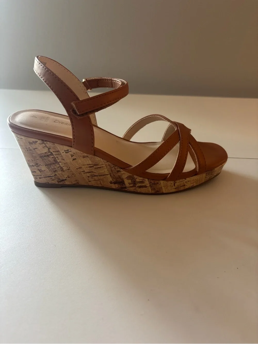 Big Girl Wedge Sandals in Tan